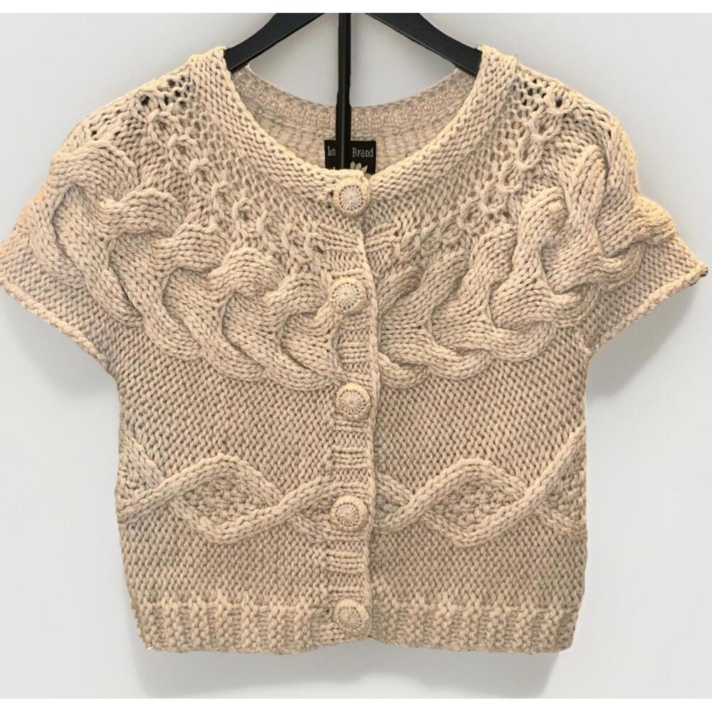 Lucky Brand Women's Cream and White Knit Cardigan